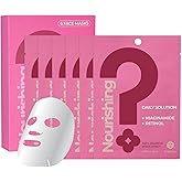 FreeGo Nourishing Daily Solution Niacinamide Retinol Facial Mask Sheet (6-Pack) | K-Beauty Korean Skincare to Bouncy Firm Skin