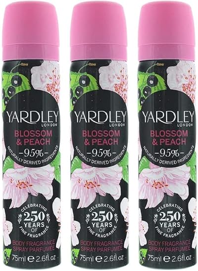 Yardley London Blossom Body Spray Deodorant 75ml 3 Pack for Women