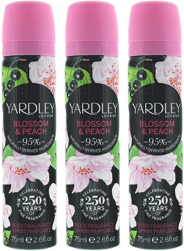 Yardley London Blossom Body Spray Deodorant 75ml 3 Pack for Women