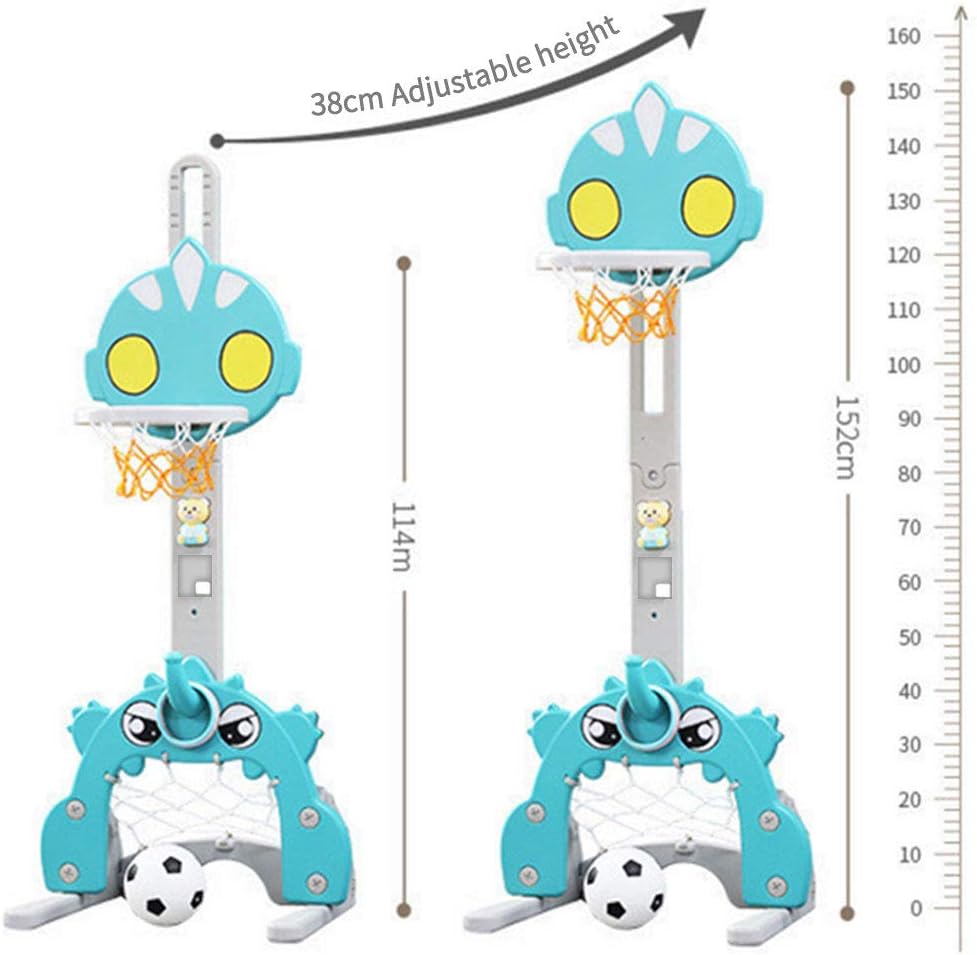 Basketball Hoop Set for Kids, 5 in 1 Sports Activity Center for Indoor & Outdoor Adjustable Basketball Hoop Football/Soccer Goal Golf Game Ring Toss Game Toy for Baby Infants Toddler Aqua: Sports & Outdoors