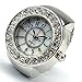 Womens Crystal Quartz Finger Ring Watch with Gift Box