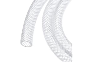 MECCANIXITY Braided Clear PVC Vinyl Tubing 1/2" ID 5/8" OD PVC Tube High Pressure Water Hose 50ft for Industrial Tubing, Pump