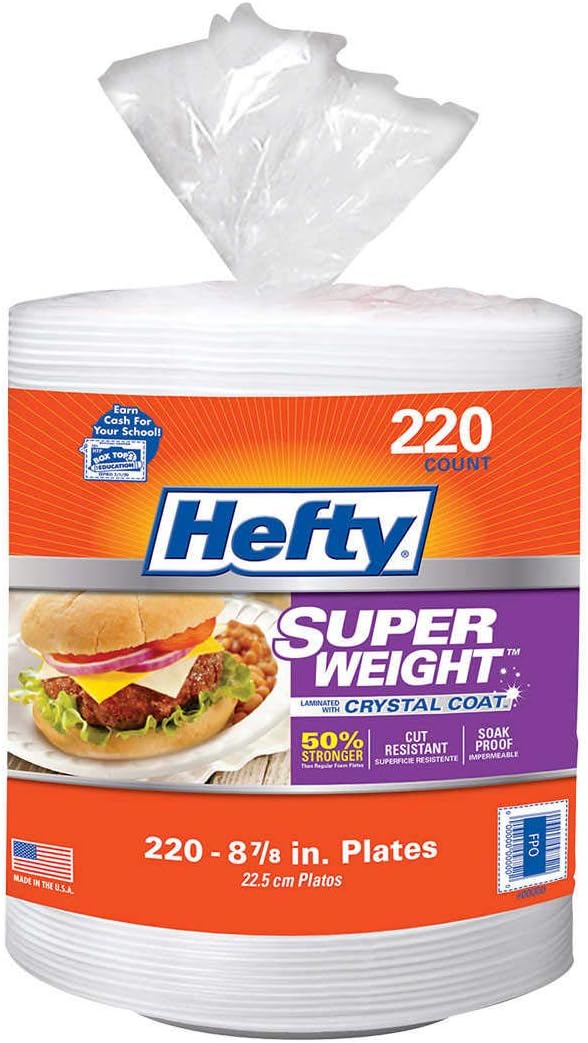 Hefty Super Weight 8 7/8 in Foam Plate, 220-count