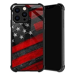 TnXee Compatible with iPhone 14 Case,Wood American