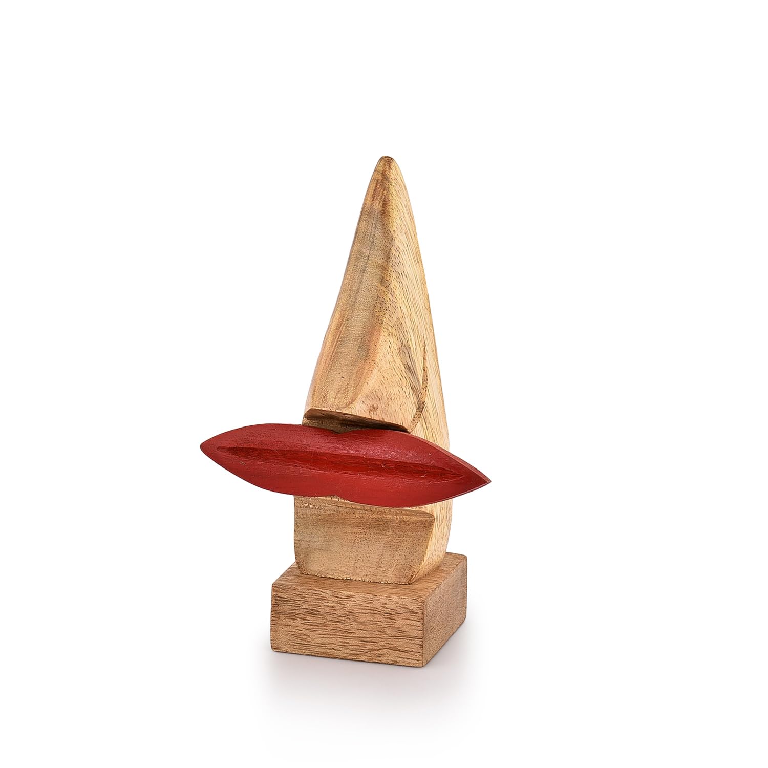 Indus Lifespace Decorative Spectacle Holder Wooden Eyeglass Home Decor Display Stand Office Desk Decoration (Red Lips)