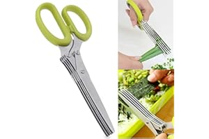 5-Blade Stainless Steel Kitchen Herb Scissors Multipurpose Chopper for Herbs Green Onions and Vegetables