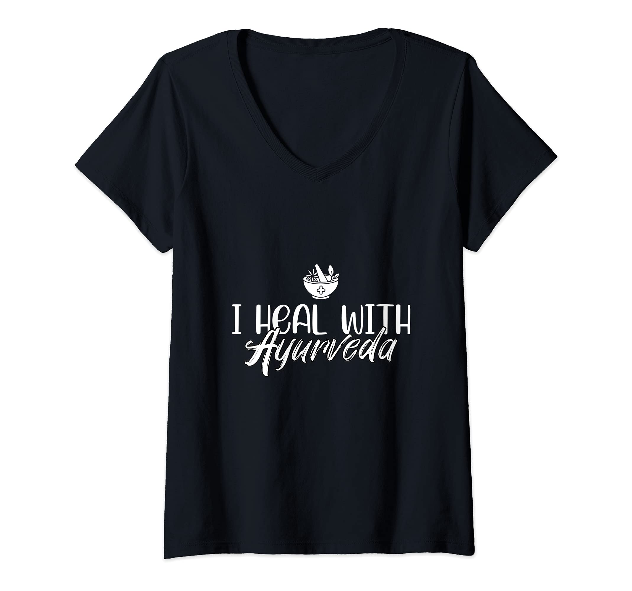 Womens Healing with Ayurveda Healing Dosha Ayurveda Therapy V-Neck T-Shirt
