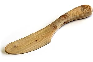 Handmade Eco-Friendly Natural Wooden Butter Knife from Juniper wood with mosaic handle