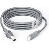 Gunovy USBC Power Cable for Starlink Mini TypeC to DC Power Cable 18AWG 6FT | 20V/5A PD100W USB Type C to DC 12V Power Cord 5.5 * 2.1mm, Compatible with 100W+ PD Source Waterproof