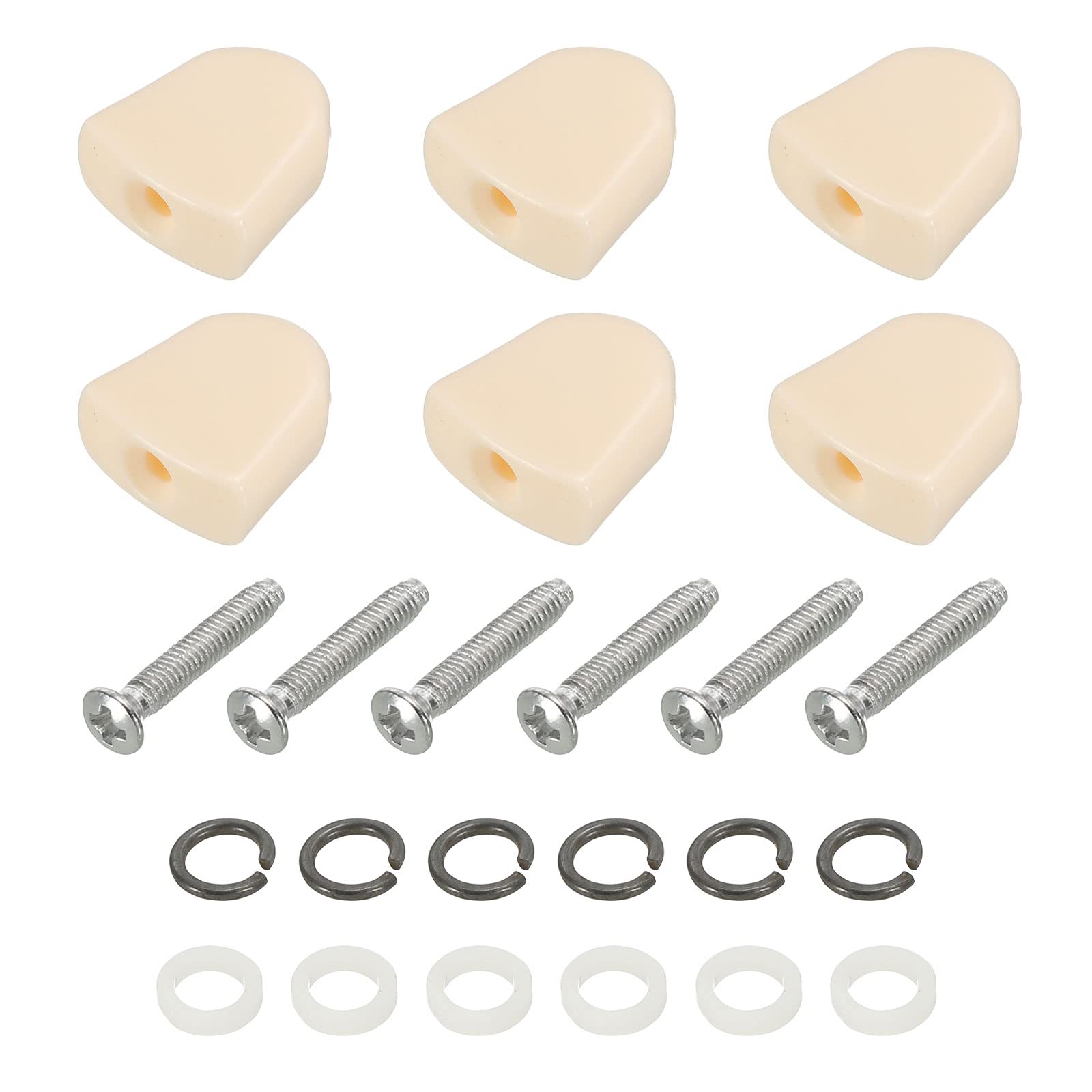 PATIKIL Guitar Tuning Nail Button Head Trapezoidal Acrylic Button for Electric/Folk/Acoustic Guitars with 6 Screws 12 Ferrules
