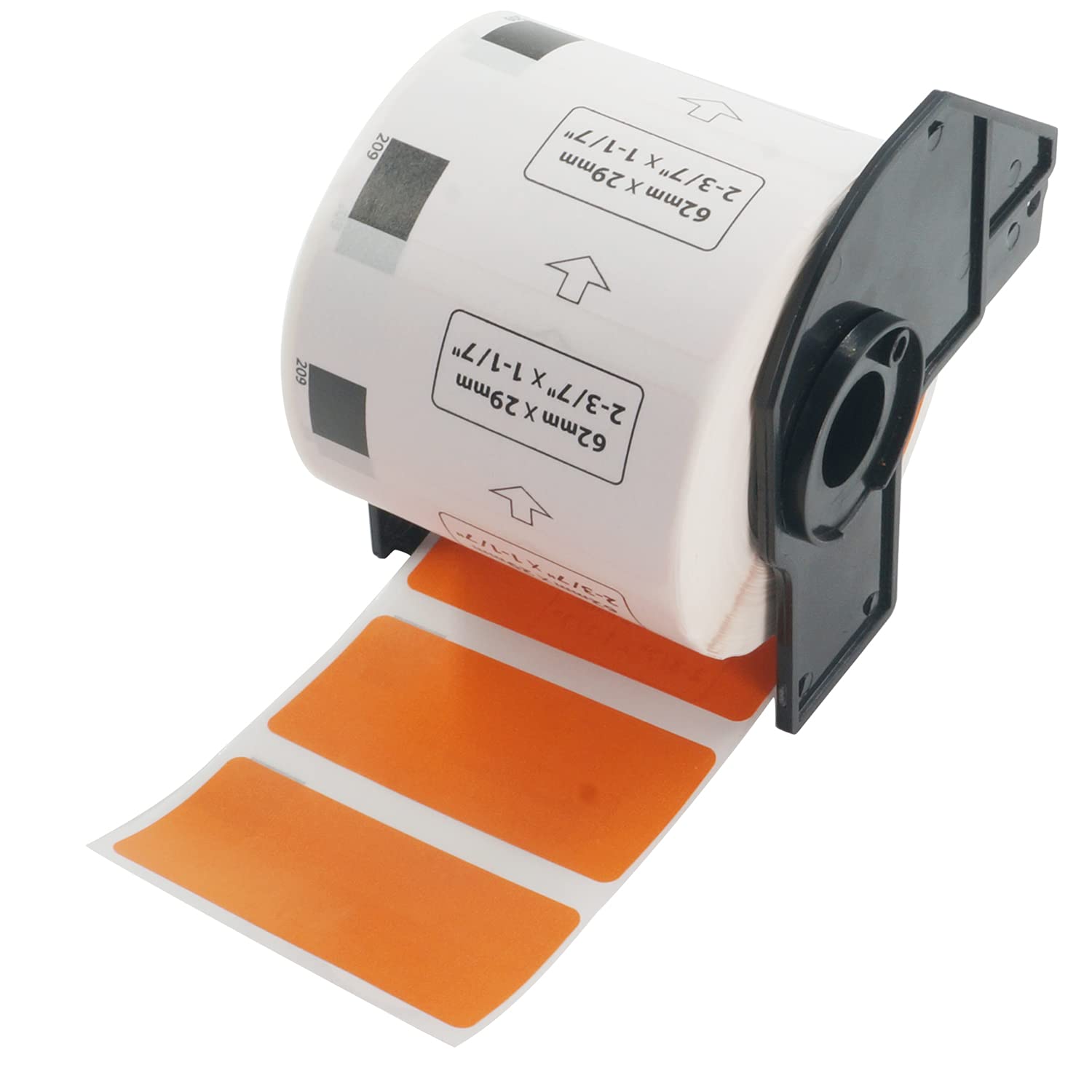 BETCKEY - 800 Orange Labels Replacement for Brother DK-11209, 62mm x 29mm Small Address Labels Compatible with Brother QL Label Printers