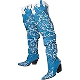 Cape Robbin Women's Western Thigh High Over The Knee Cowboy Cowgirl Boots - Chunky Block Heel Fashion Boots for Women (KELSEY-21)