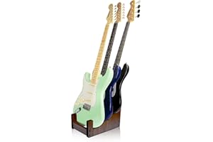CHONIC Guitar Stand, Wooden Guitar Rack for Multiple Guitars, Electric Guitar Holder, Multi Guitar Stands Floor, 3 Guitar Display Rack (For 3 Acoustic/Electric/Bass)