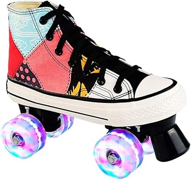 Amazon Co Jp 初心者に最適なledライトアップホイール付きの女の子向けのかわいいスケートドリームローラースケート 子供と大人向けの快適な ローラースケート Sports