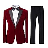 Mens 2-Piece Suit Peaked Lapel 1 Button Tuxedo Slim