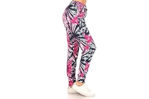 Leggings Depot Women's Popular Print High Waist Premium Jogger Track Pants(S-3X) BAT1