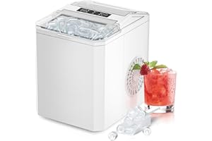 DUMOS Countertop Ice Maker, Portable 1.5L Ice Machine with Self-Cleaning, 26.5lbs/24H Fast Ice Making, 9 Bullet Ice Cubes in 