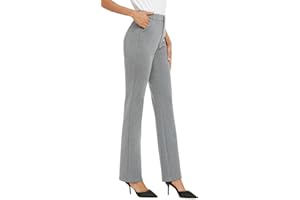 iChosy Women's Stretchy Straight Leg Dress Work Pants Business Office Casual Slacks with Pockets
