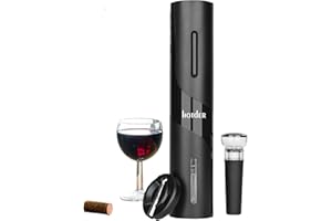 Hotder Electric Wine Opener,Electric Wine Bottle Opener,Battery Operated Wine Opener with Electric Corkscrew,Foil Cutter,Wine Stopper,Bottle Opener Gift Set for Home Party Wedding Father’s Day Gifts