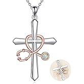 CUPENDA Opal Stethoscope Cross Necklace Sterling Silver Nurse Cross Pendant Medicine Themed RN Jewelry Gift for Doctors/Medical Students/Nurses/Veterinary