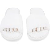 Pedi Couture Fuzzy House Slippers for Women - Soft & Comfortable Womens Slippers with Open Toe Separators - Cute All Day Wear Casual Slip on Ladies Footwear for Indoor & Outdoor
