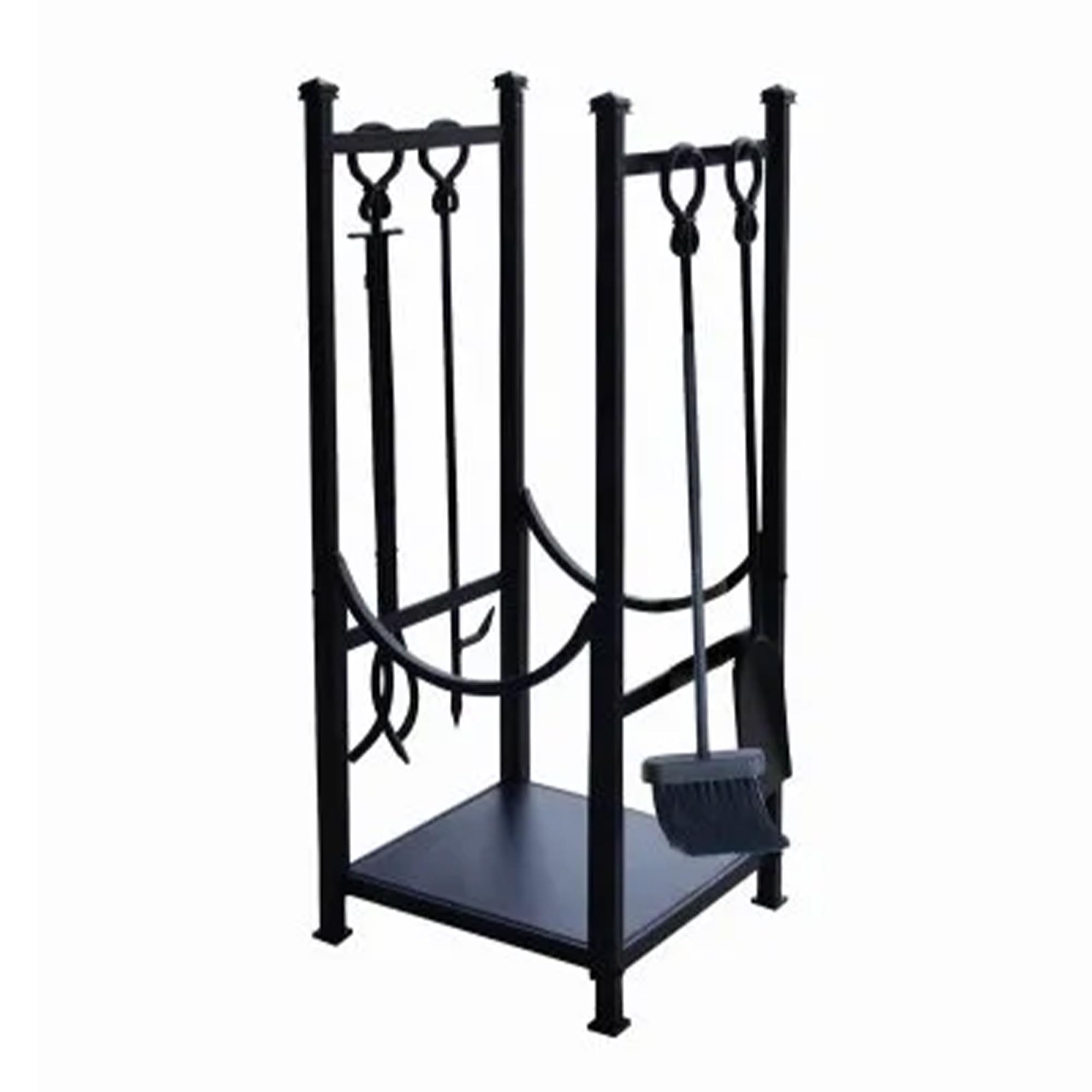 Panacea Hearth Centre, Metal, Black, 32.4 x 32.4 x 81.2 cm