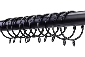 Openable Curtain Rings with Eyelets,2inch Heavy Duty Rustproof Metal Drapery Rings,Shower Curtain Rings 24pcs Black Zocang