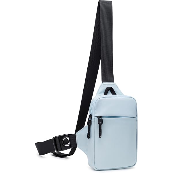 DAZZLESUN Waterproof Sling Bag For Men - Gray Nylon Chest Bag With USB Port For Hiking & Running - View #7