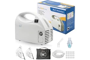 BEC COMPACT, PORTABLE NEBULIZER WITH ALL ACCESSORIES | Health Canada Licensed | Proudly Canadian | Compact Jet, Piston Compre