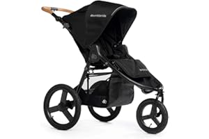 Bumbleride Speed Jogging Stroller - Eco-Friendly Stroller for Newborns and Toddlers with All-Wheel Suspension, Air-Filled Tires, and Steering Settings - Black