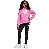 New Balance Girls Athletic 2 Piece – Pullover Hoodie & Fleece-Lined Leggings Sweatsuit Set, Soft Performance Activewear
