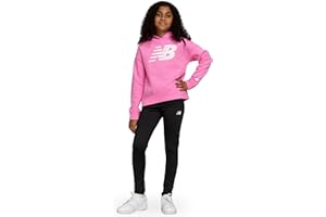New Balance Girls Athletic 2 Piece – Pullover Hoodie & Fleece-Lined Leggings Sweatsuit Set, Soft Performance Activewear