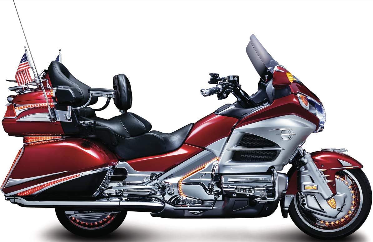 Kuryakyn 7395 Motorcycle Lighting Accent Accessory: Rear Wheel LED Ring of Fire Kit with Red Lights for 2001-17 Honda Gold Wing GL1800 & F6B Motorcycles, Chrome: Automotive