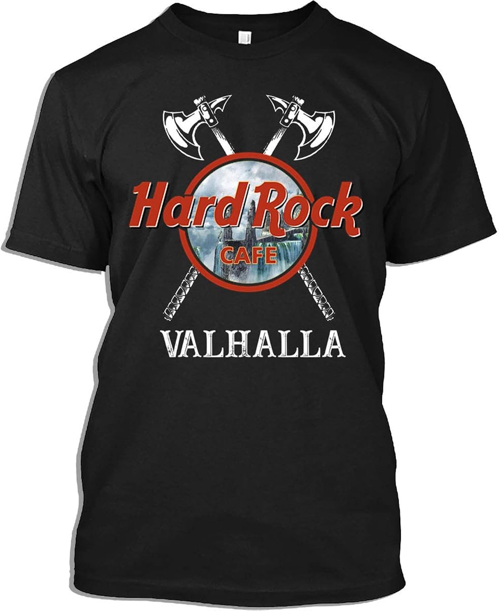 Hard Rock Cafe Herren T-Shirt Valhalla Vikings Design - Klassisches Baumwollshirt