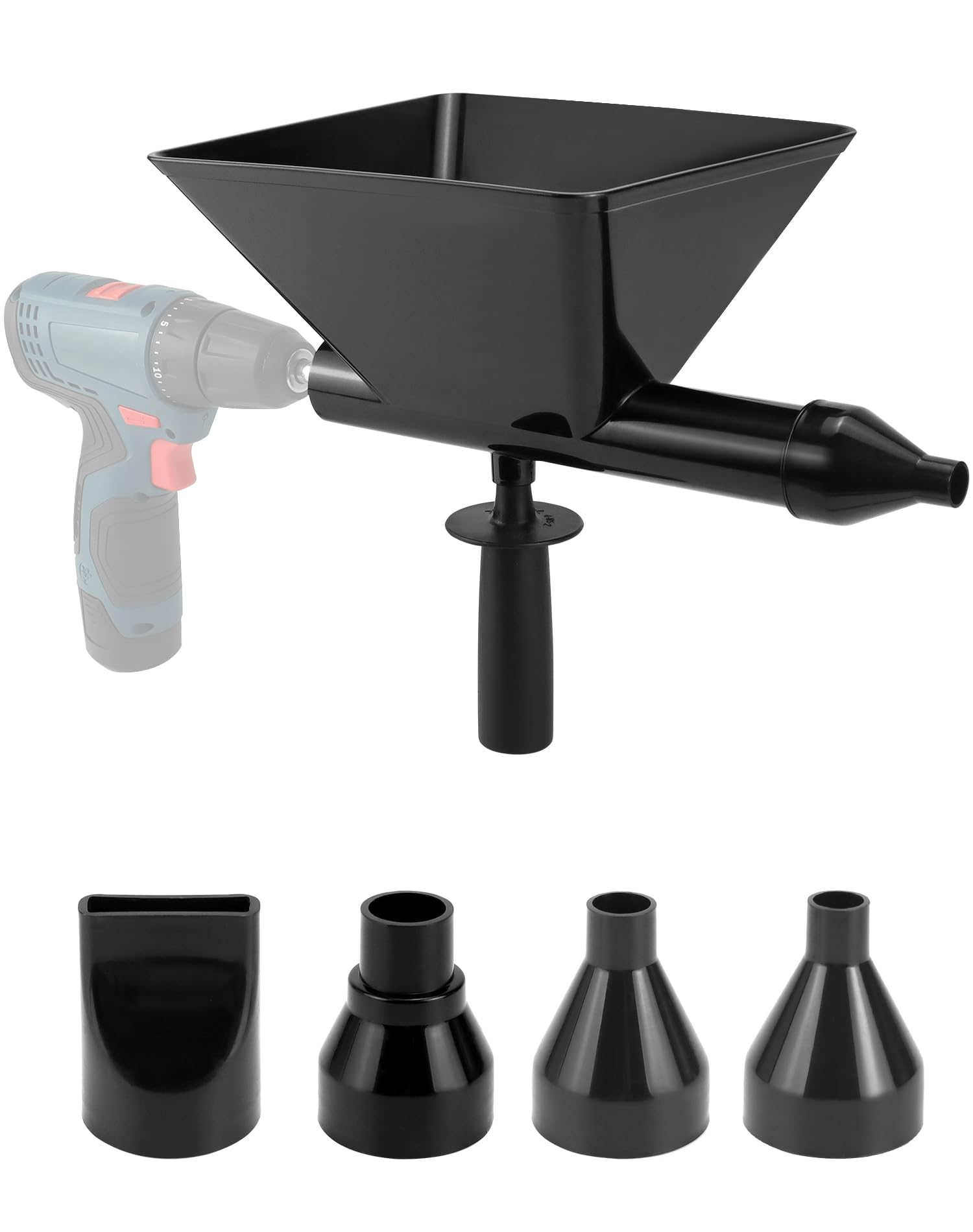 QWORK® Electric Mortar Grout Gun, Plastic Cement Caulking Gun with 5 Nozzles