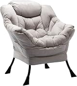 HollyHOME Armchair Comfy Chair Grey Steel Frame Lounge Sofa 95x80x64 cm
