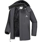 CAMEL CROWN Men's Winter Coat Waterproof Ski Jacket Fleece Lined Windproof Raincoat for Snow Outdoor Hiking Mountain