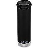 Klean Kanteen TKWide Insulated Water Bottle with Twist Cap - Reusable Travel Water Bottle with Stainless Steel Straw - Perfect for Sports & the Office - Black, 20 oz