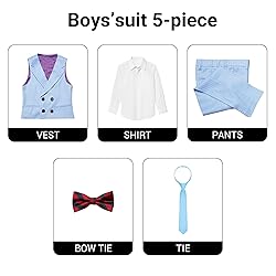 Marvelous World Boys' 5-Piece Formal Vest Suit