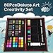 Goplus 80-piece Art Set Deluxe Drawing and Painting Kits w/Wooden Case for Kids, Teens