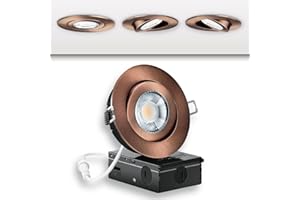 KnLnny Ware Oil Rubbed Bronze 4 Inch Led Recessed Lights 6 Pack, Eyeball recessed Lights, LED Gimbal,Ceiling Light with Junction Box,5CCT Selectable,9W 750LM