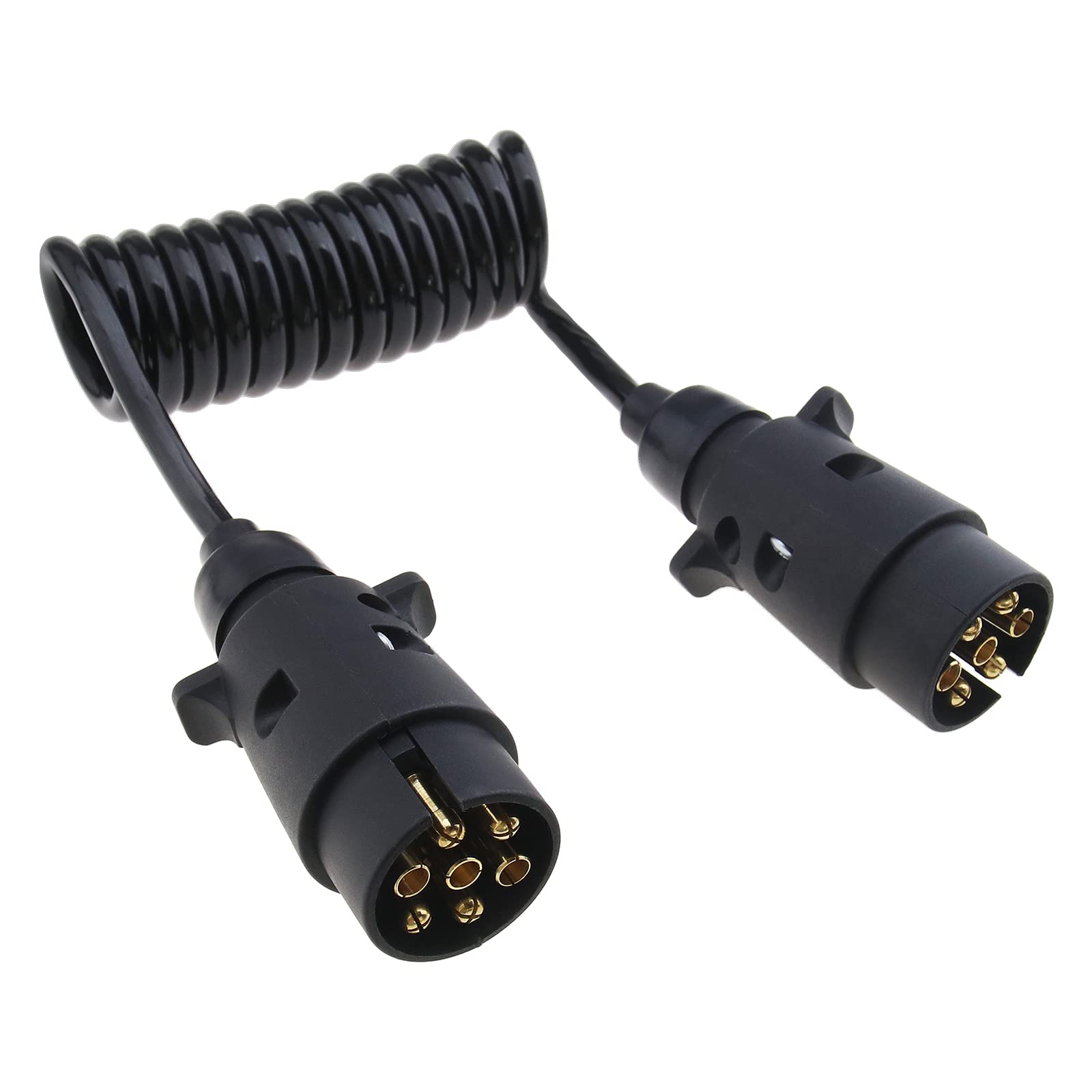 YINETTECH Trailer Lighting Board Extension Lead Cable Connector 1.2m 7 Pin Male to Male Cable Socket Plug
