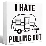 Camping Decor Funny Camping Sign Rustic I Hate