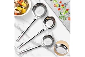 PIPISHAGO Stainless Steel Fine Mesh Strainer, Set of 3 Sizes Fine Mesh Sieve for Kitchen Cooking, Long Handle Food Strainer Steel Colander (Set of 3 Sizes)