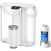 Waterdrop Compact Electric Water Filter Pitcher, 200-Gallon Rechargeable Instant Powerful Dispenser, NSF/ANSI 42&53&401, Reduce PFOA/PFOS, Lead, Chlorine, 14-Cup, White, with 1 Filter, NOT Reduce TDS