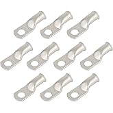 RIOCAN 10pcs 4 AWG-5/16(M8) Tinned Copper Ring Terminals Battery Lugs, Heavy Duty Wire Lugs, Battery Cable Connectors