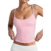 PINKMSTYLE Women's Basic Double Lined Scoop Neck Tank Tops Adjustable Cami Tank Summer Sleeveless Tops