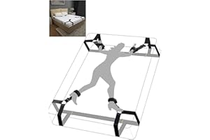 BDSM Bed Restraint Kit , Sex Bondage BDSM Kit Bed Restraints Set, Super Easy Install Sex Rope Adjustable Straps, Sex Toys wit