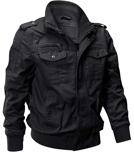 MAGNIVIT Military Jackets for Men Fall Cotton Coat Army Jacket