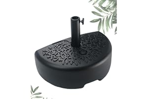 SONGBATE 73 lbs Half Round Heavy Duty Base Stand, Water Fillable Half Moon Shaped Umbrella Base Weight for Patio Outdoor Half